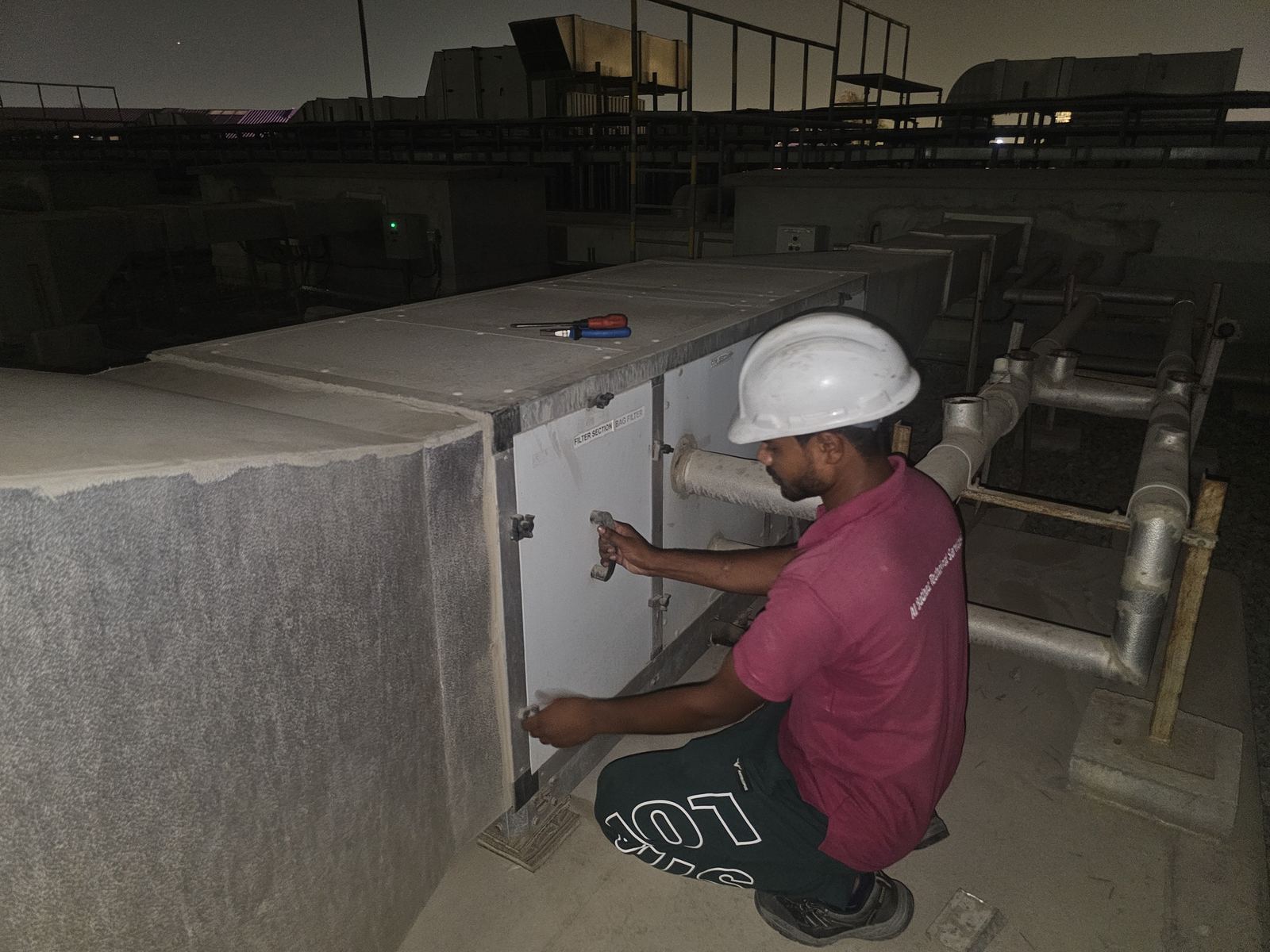 AHU filter section maintenance