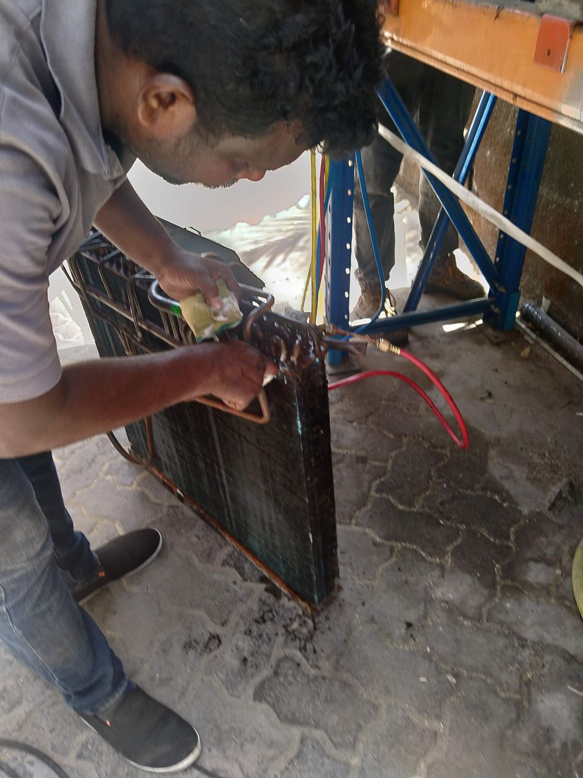 Coil brazing repair work