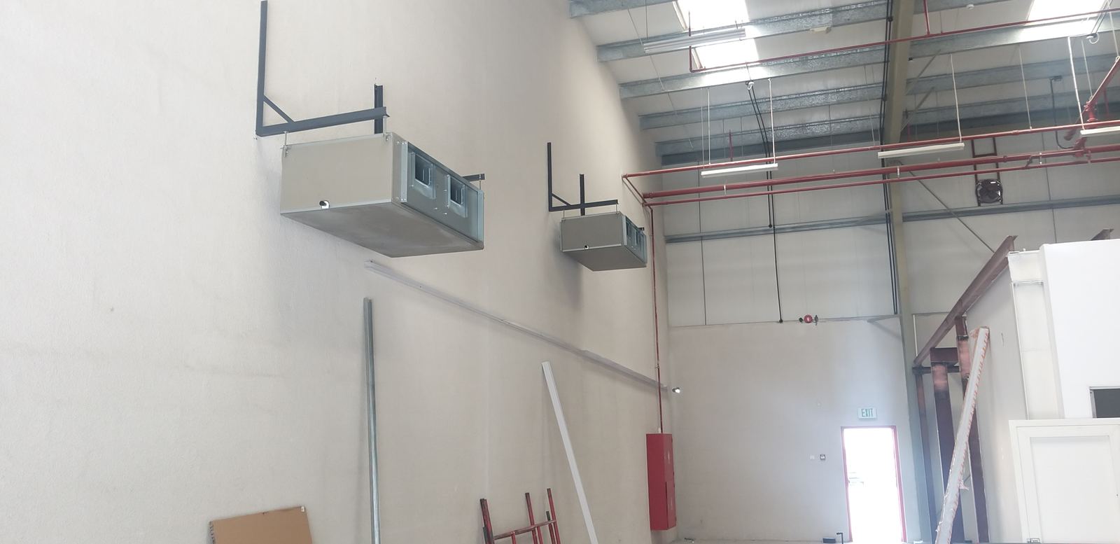 Ducted split AC units mounted
